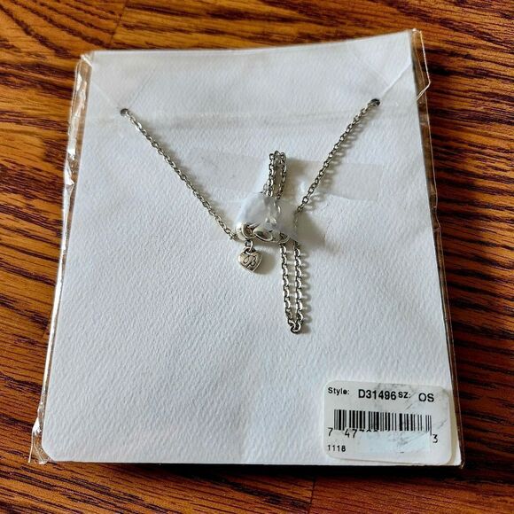 BRIGHTON "Love Is All You Need" Reversible, Silver, Crystal SWEET AND SPARKLY - Picture 6 of 9